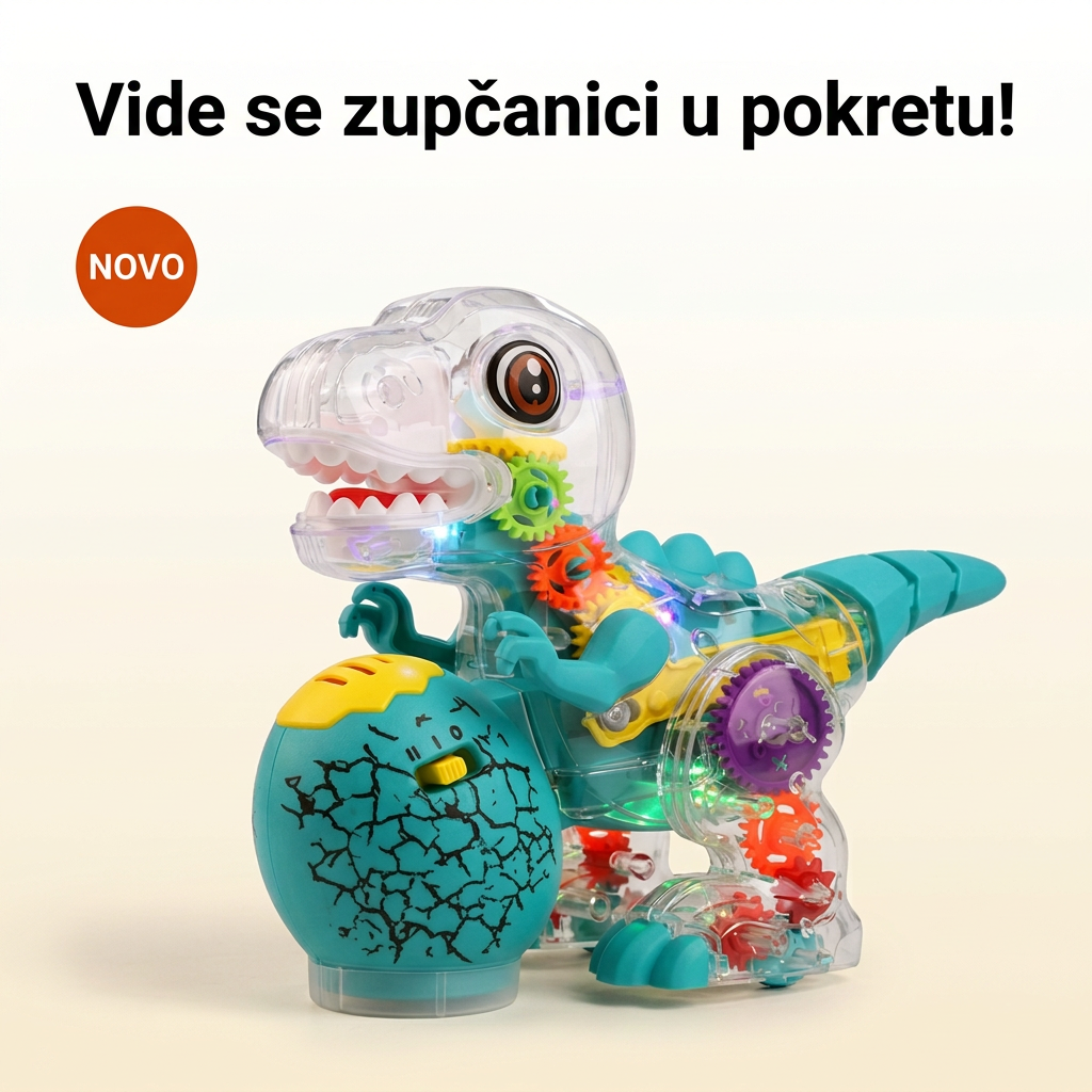 Providni dinosaurus sa zupčanicima, svetlom i zvukom